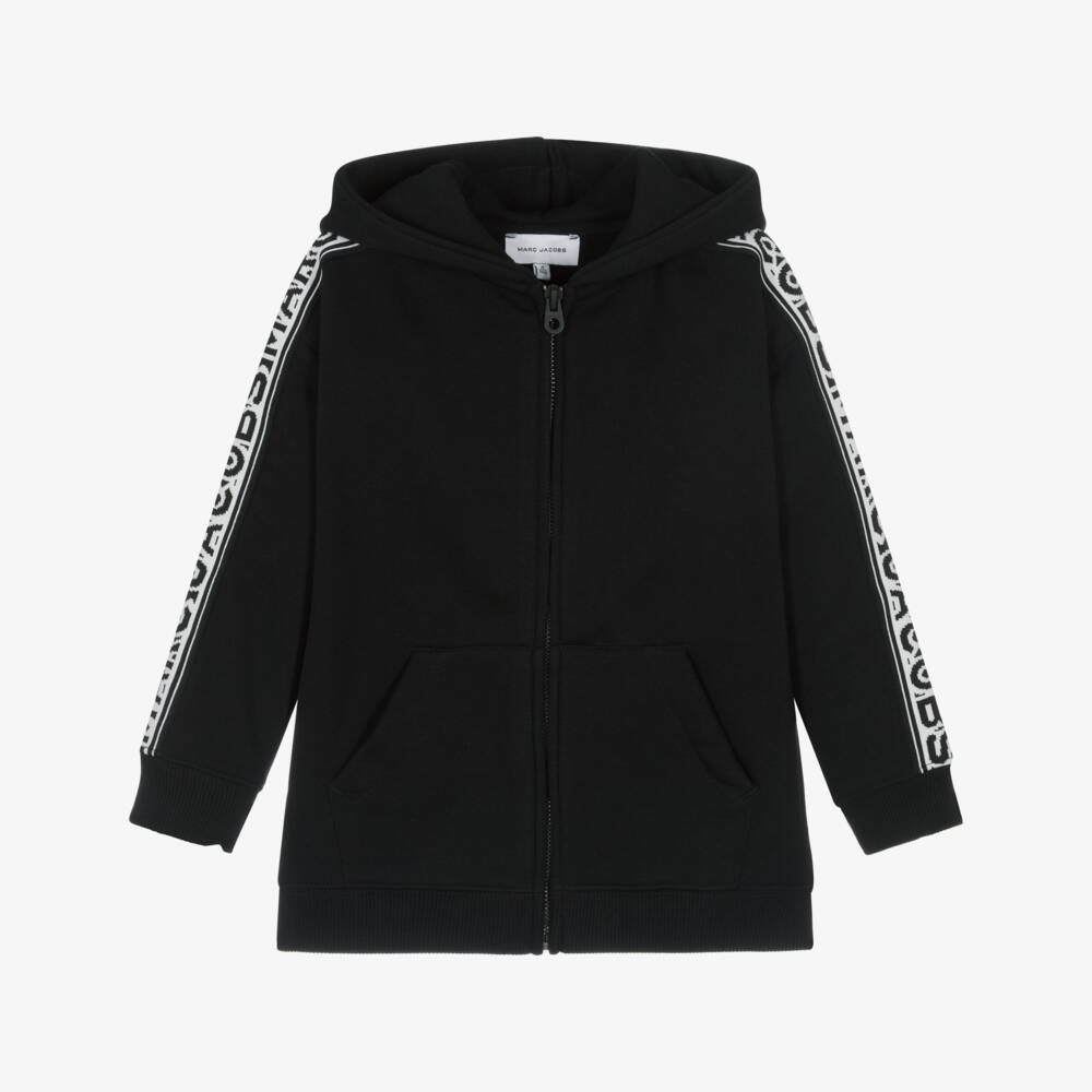 MARC JACOBS-هودي أسود للأولاد بشعار على الأكمام | Childrensalon Outlet