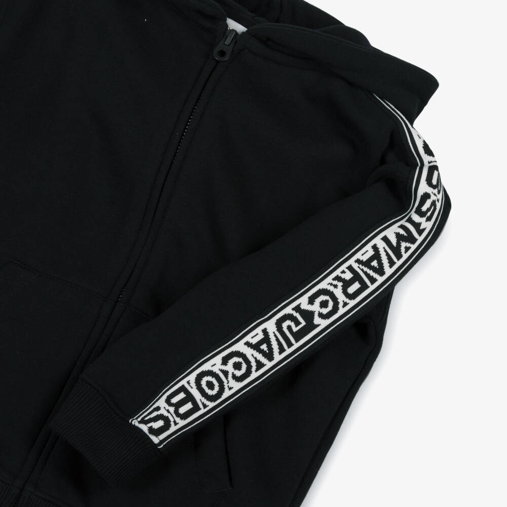 MARC JACOBS-Boys Black Logo Sleeve Hoodie | Childrensalon Outlet