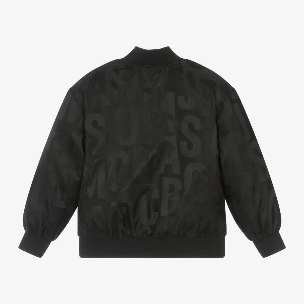 MARC JACOBS-Boys Black Satin Logo Jacket | Childrensalon Outlet
