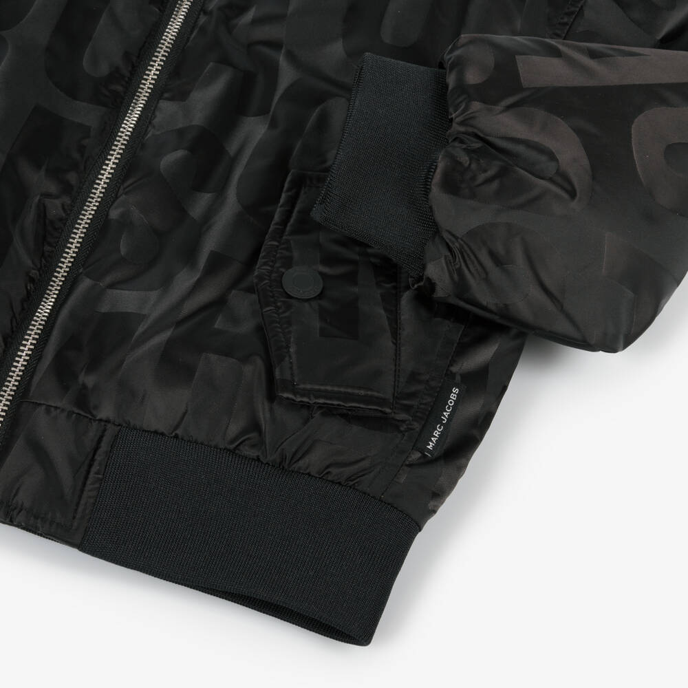 MARC JACOBS-Boys Black Satin Logo Jacket | Childrensalon Outlet