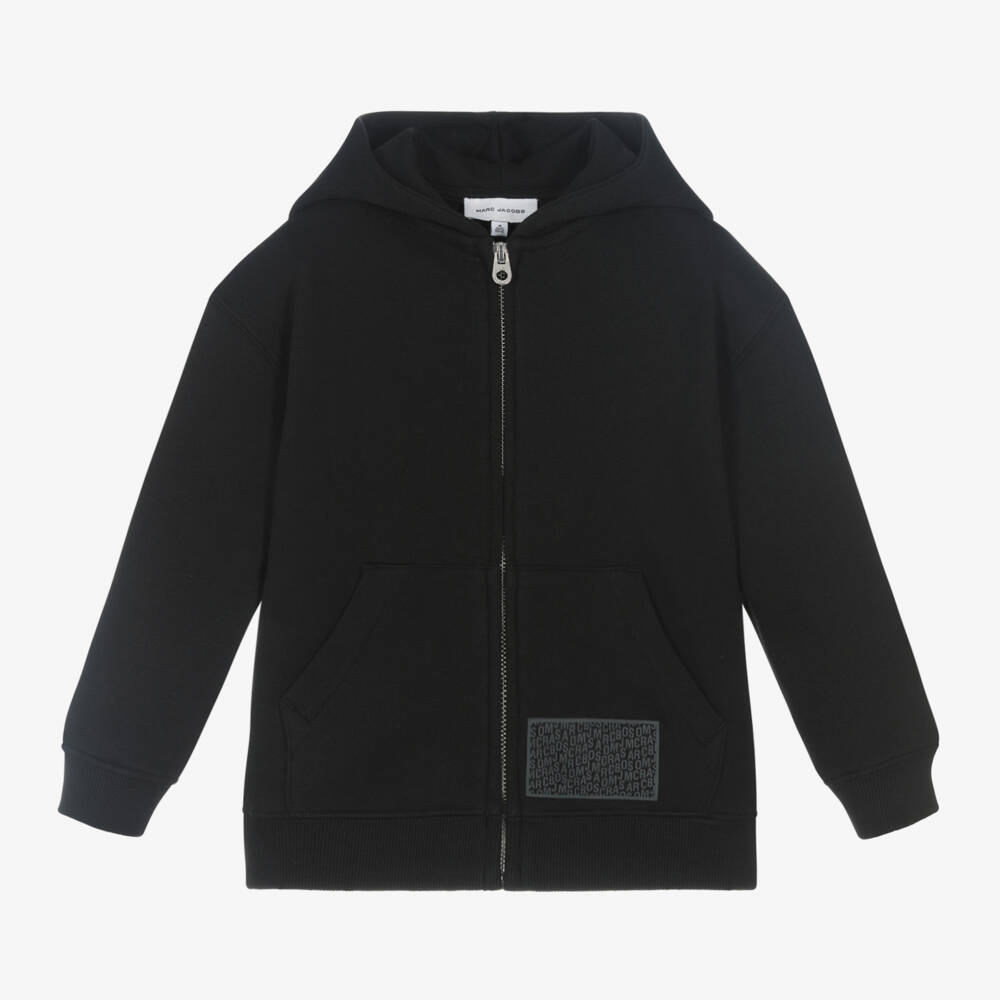 MARC JACOBS-Boys Black Zip-Up Hoodie | Childrensalon Outlet