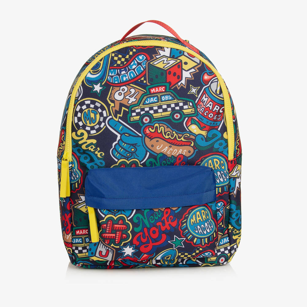 MARC JACOBS - Blauer Rucksack mit Aufnäher 41 cm | Childrensalon