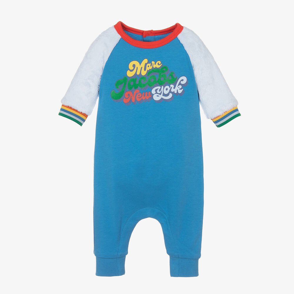 MARC JACOBS - Boys Blue Cotton Babysuit | Childrensalon