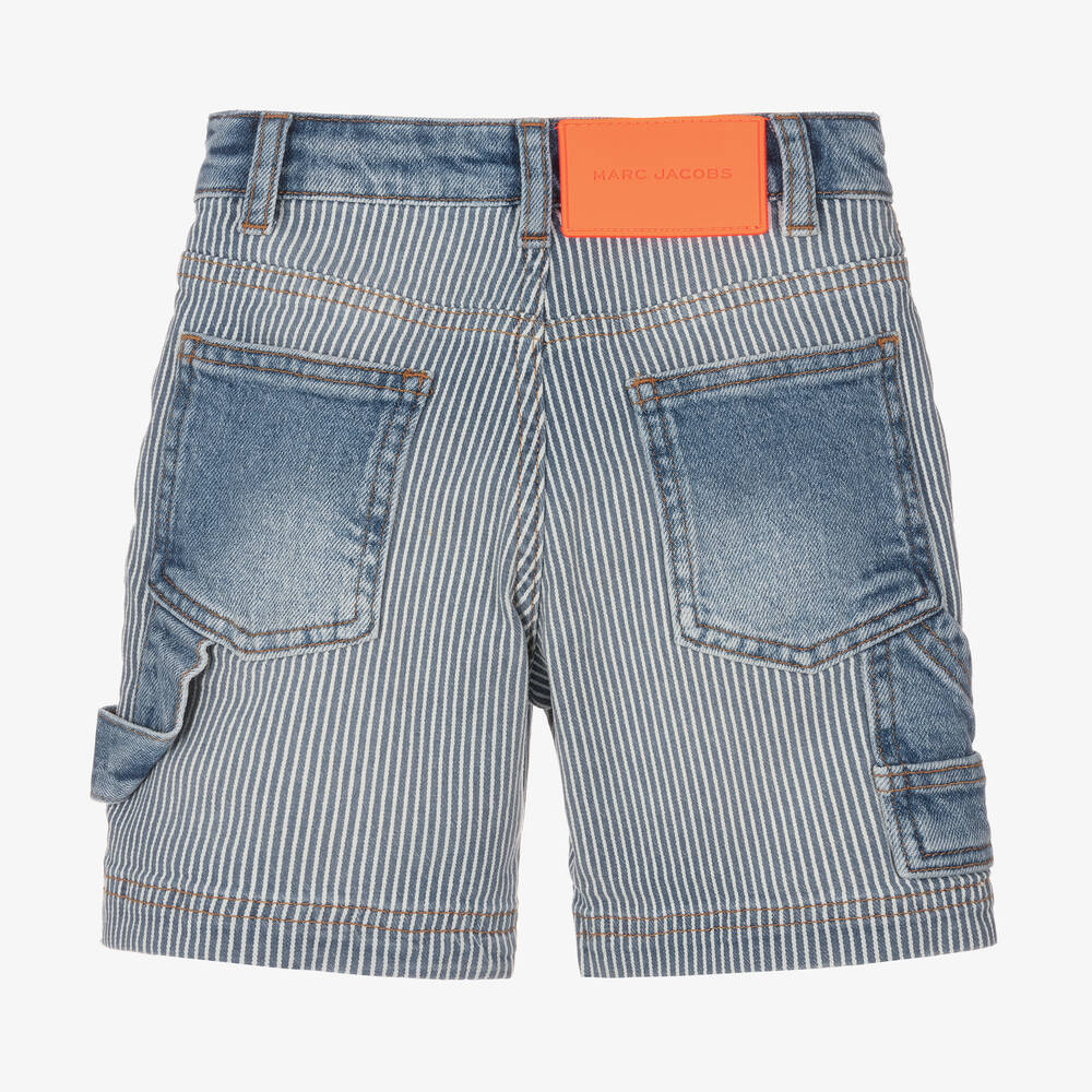 MARC JACOBS-Boys Blue Denim Stripe Shorts | Childrensalon Outlet