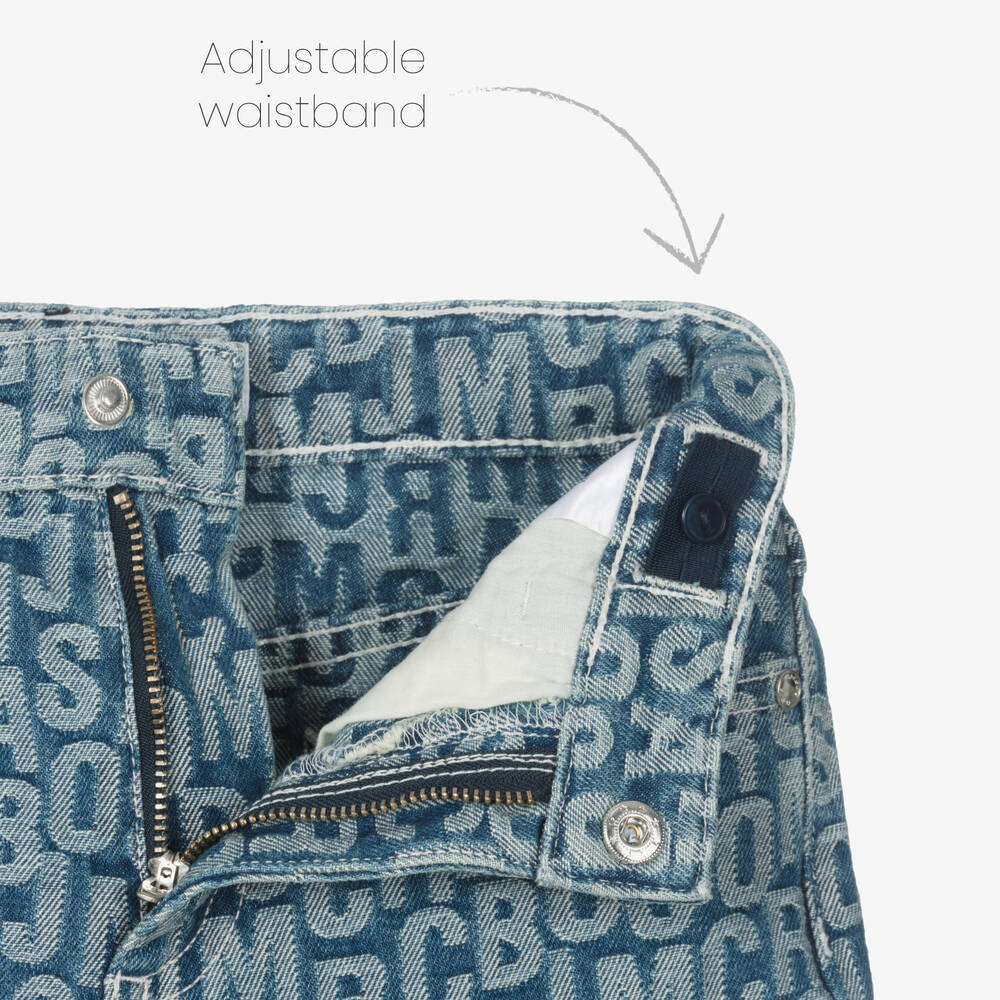 MARC JACOBS-Boys Blue Jacquard Denim Shorts | Childrensalon Outlet