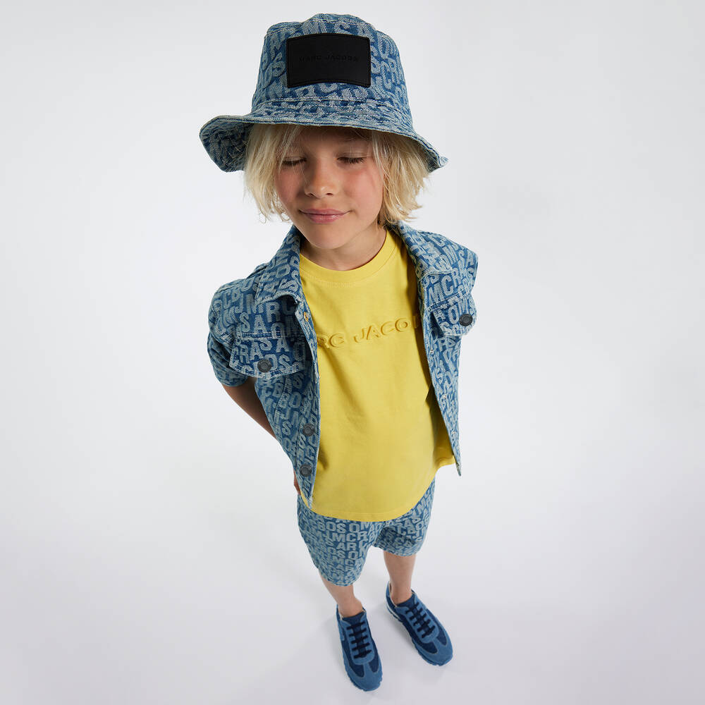 MARC JACOBS-Boys Blue Jacquard Denim Shorts | Childrensalon Outlet