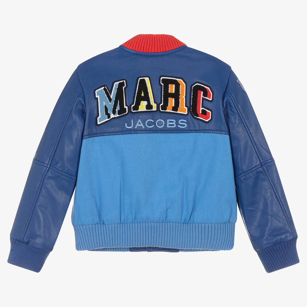 مارك جاكوبس-جاكيت جلد لون أزرق للأولاد | Childrensalon Outlet