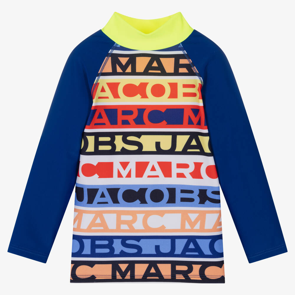 MARC JACOBS - Boys Blue Logo Sun Protective Top (UPF40+) | Childrensalon