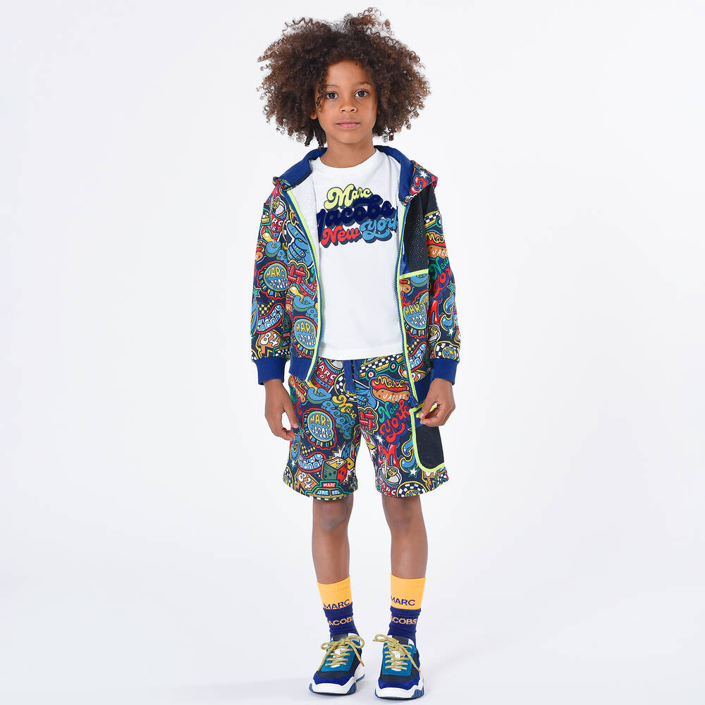 مارك جاكوبس-جوارب مزيج قطن محبوك لون أزرق وبرتقالي للأولاد | Childrensalon Outlet