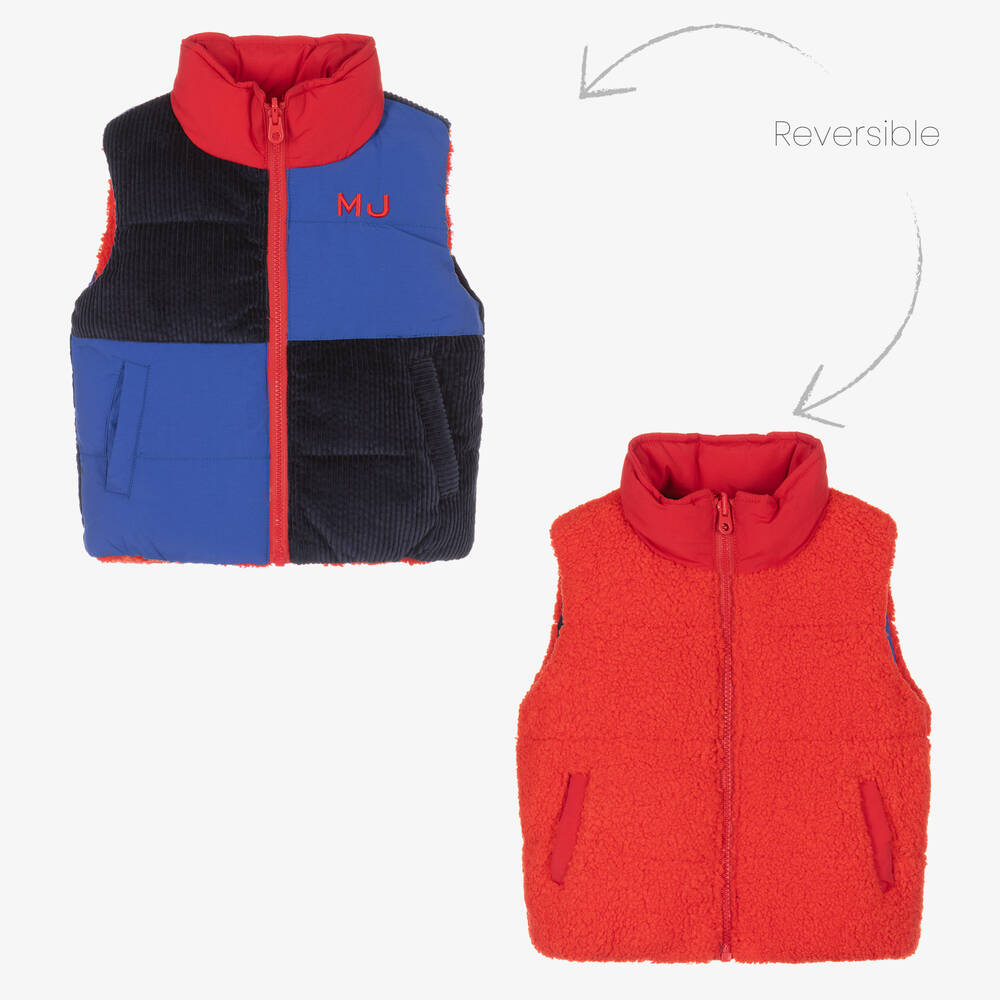 MARC JACOBS-Сине-красный двусторонний флисовый жилет | Childrensalon Outlet