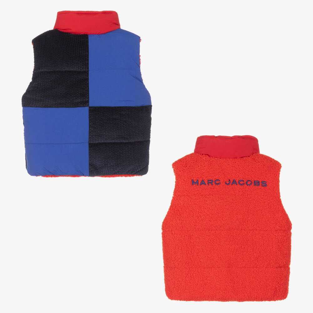MARC JACOBS-Сине-красный двусторонний флисовый жилет | Childrensalon Outlet