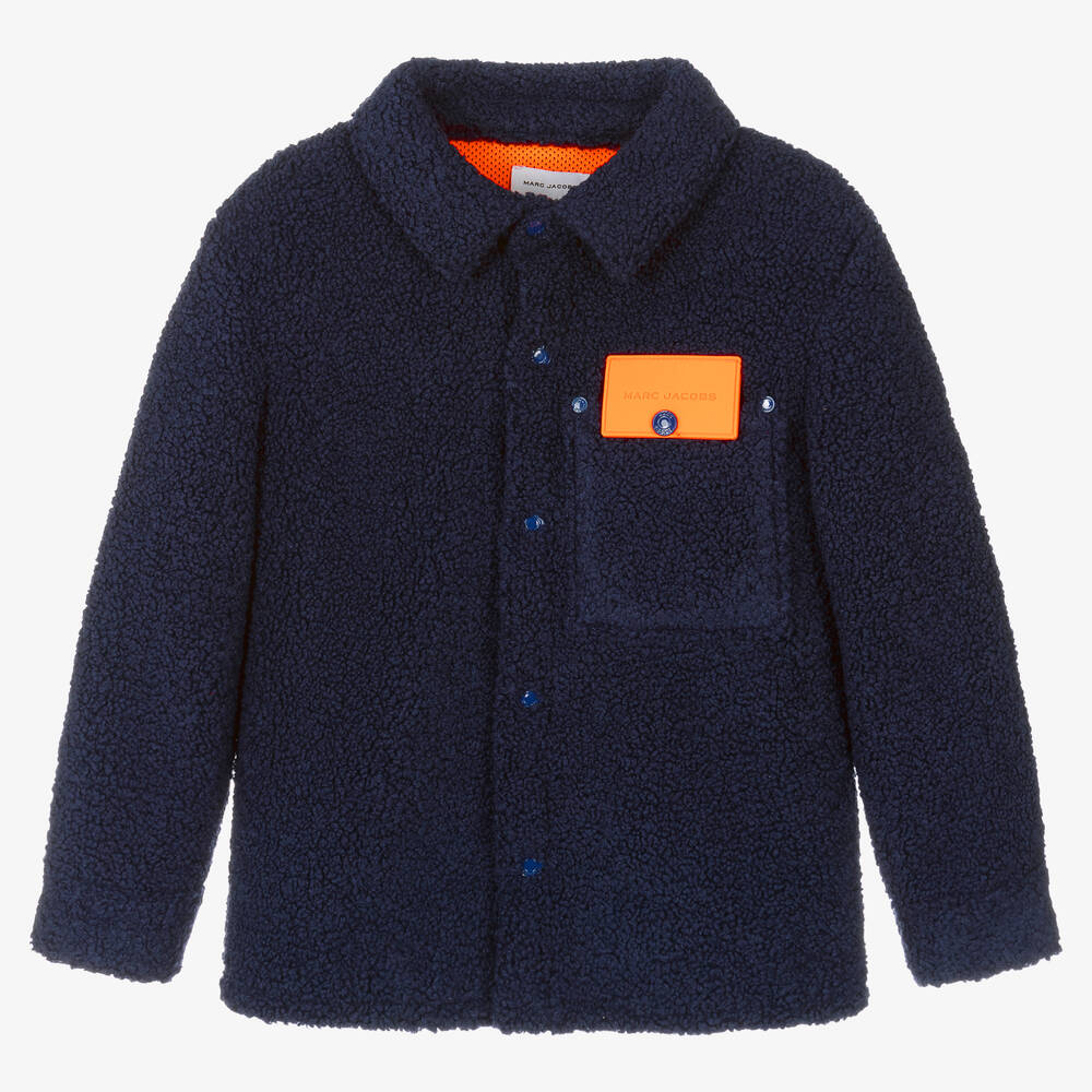 MARC JACOBS-Boys Blue Sherpa Fleece Jacket | Childrensalon Outlet