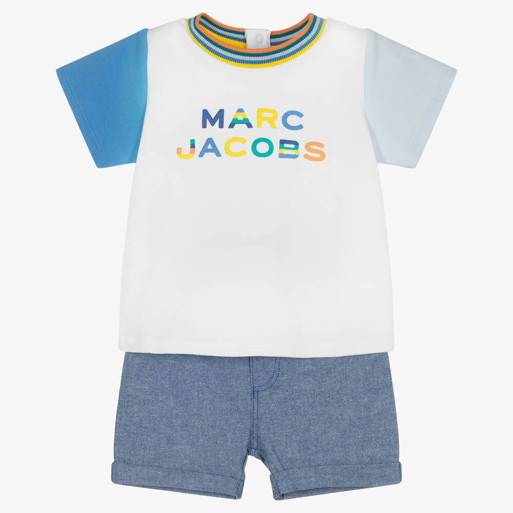 MARC JACOBS - Белая футболка и голубые шорты из хлопка | Childrensalon