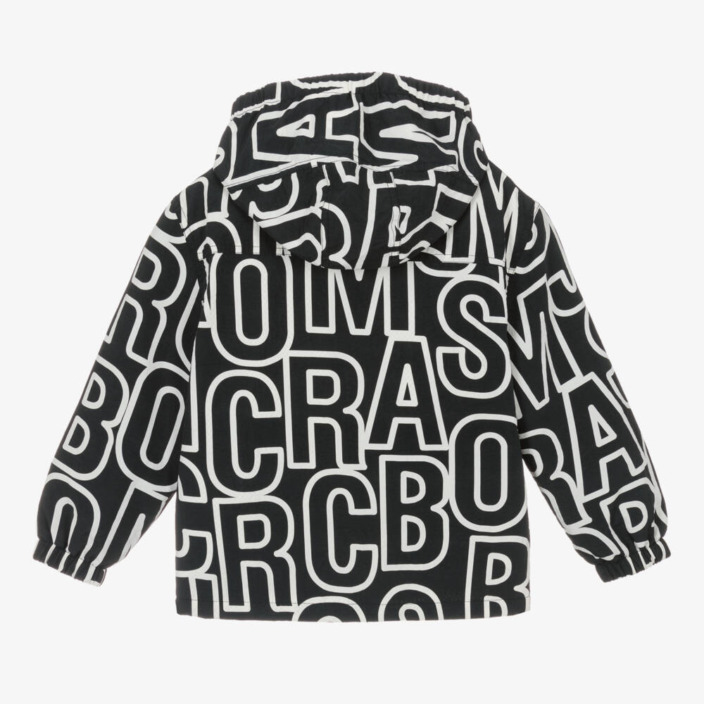 MARC JACOBS-Boys Charcoal Logo Patterned Anorak | Childrensalon Outlet