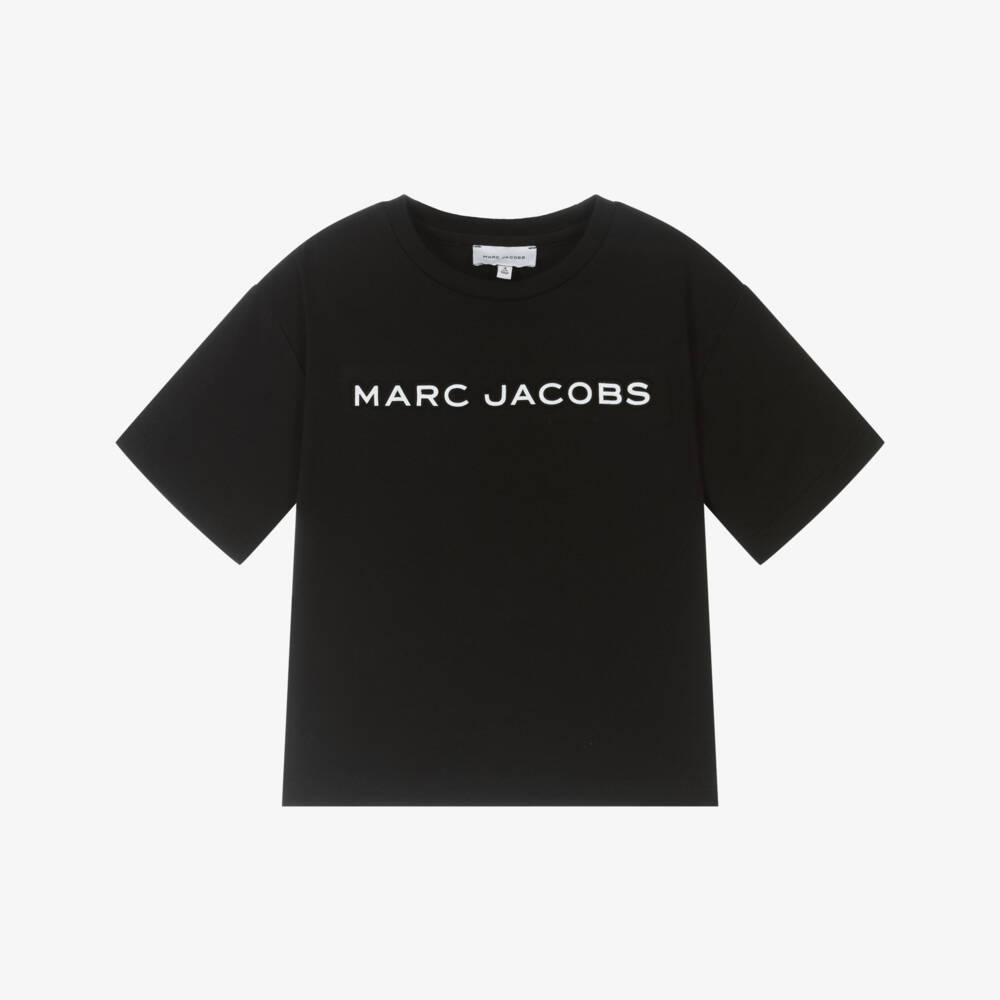 MARC JACOBS-تي شيرت كلاسيكي أسود قطني للأولاد | Childrensalon Outlet
