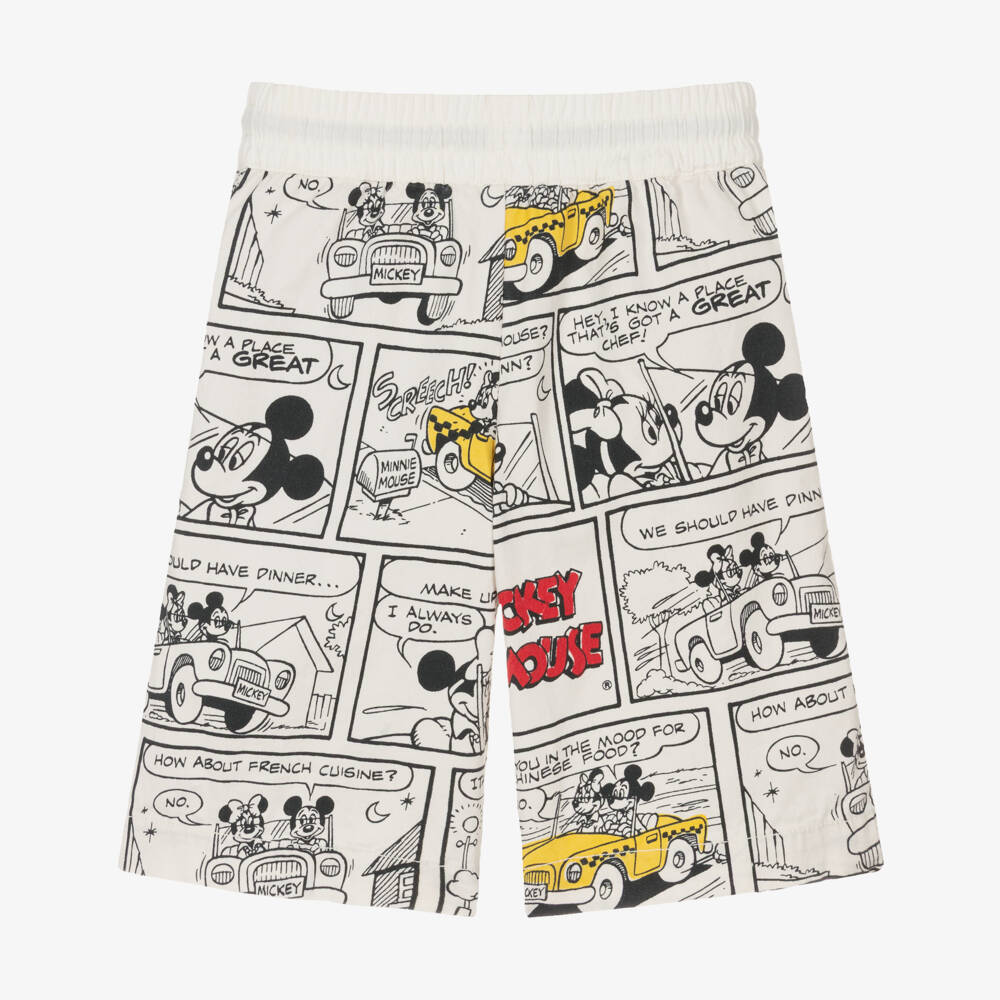 MARC JACOBS-Boys Creamy Disney Cartoon Canvas Shorts | Childrensalon Outlet