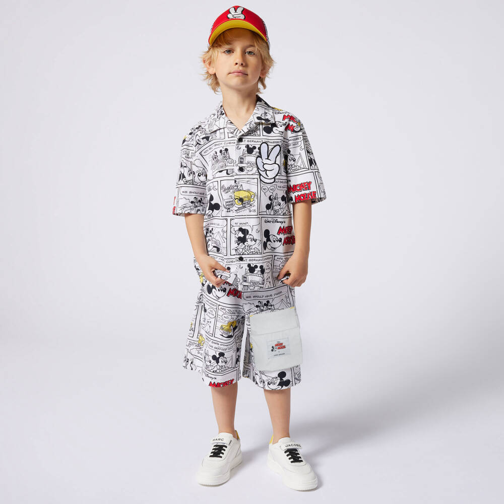 MARC JACOBS-Boys Creamy Disney Cartoon Canvas Shorts | Childrensalon Outlet