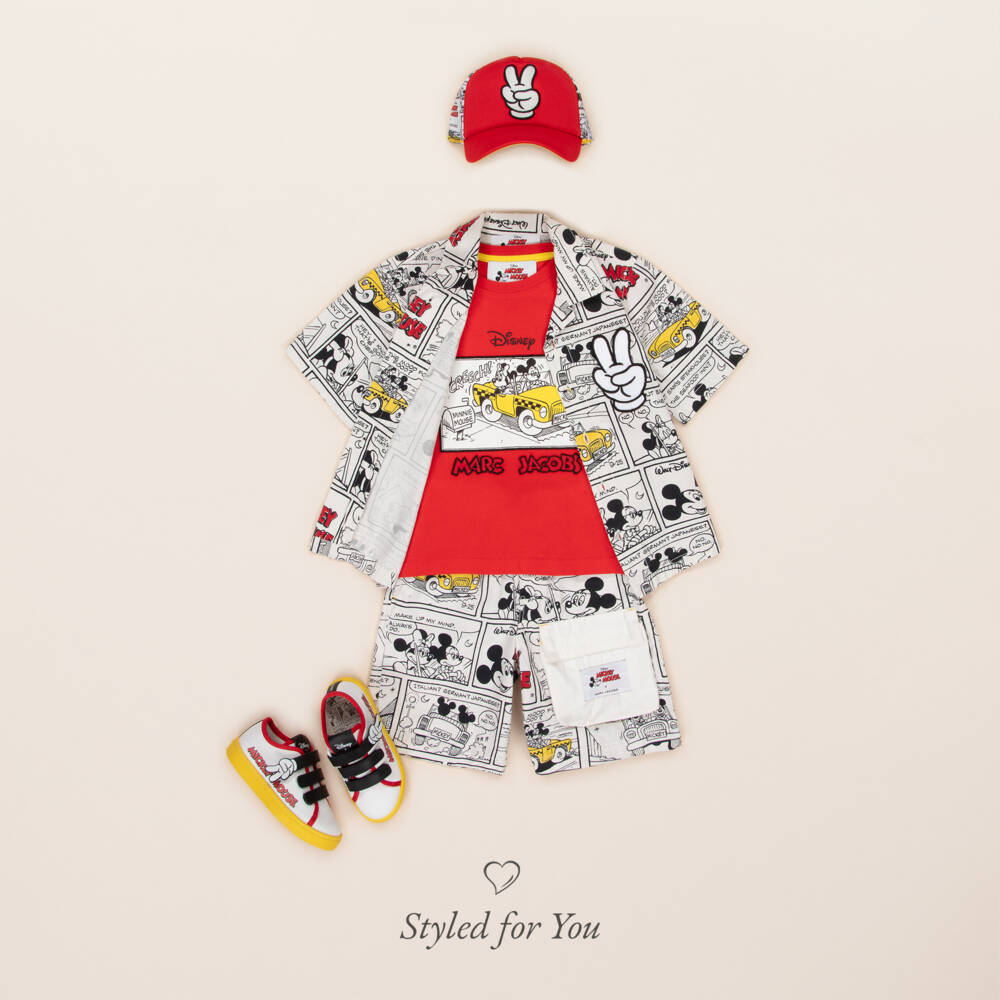 MARC JACOBS-Boys Creamy Disney Cartoon Canvas Shorts | Childrensalon Outlet