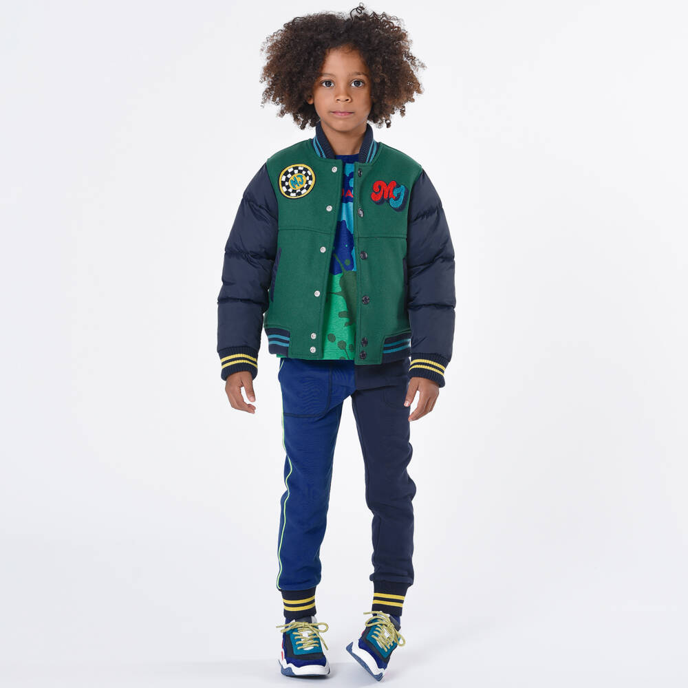 MARC JACOBS - Boys Green & Blue Varsity Jacket