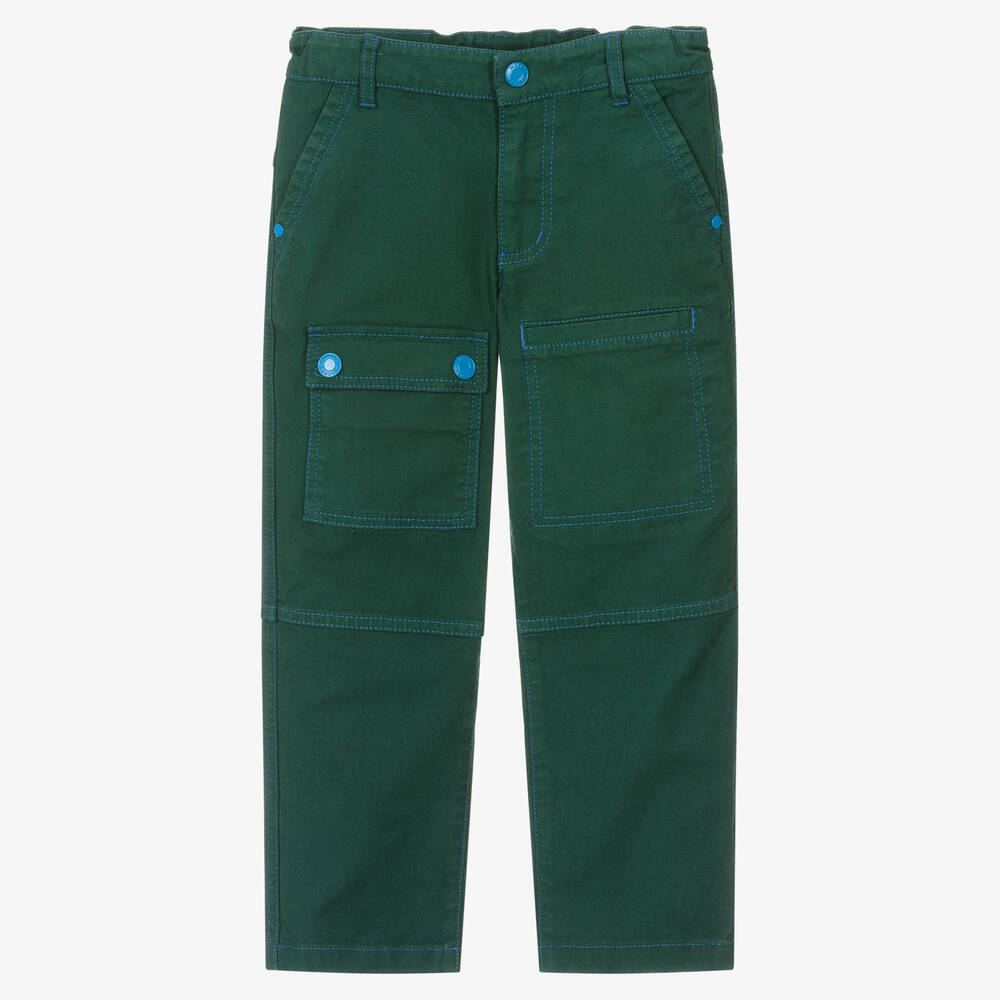 MARC JACOBS - Boys Green Cotton Cargo Trousers | Childrensalon