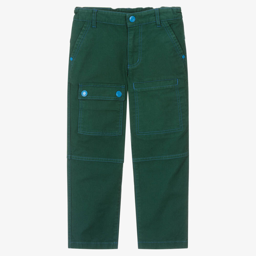 MARC JACOBS-Boys Green Cotton Cargo Trousers | Childrensalon Outlet