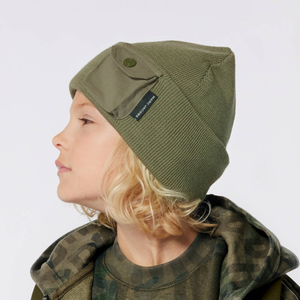 MARC JACOBS-Boys Green Wool Blend Beanie | Childrensalon Outlet