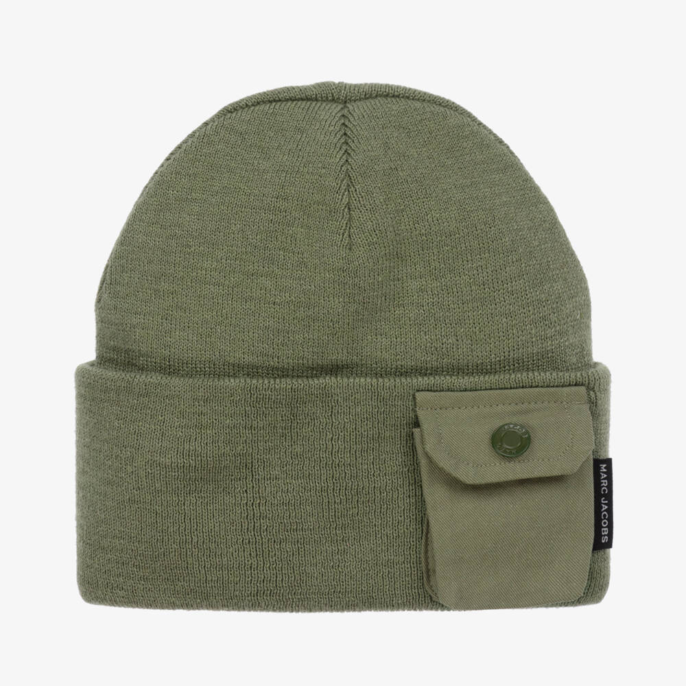MARC JACOBS-Boys Green Wool Blend Beanie | Childrensalon Outlet