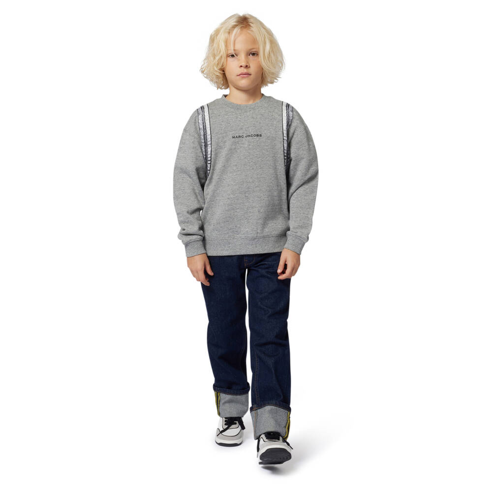 MARC JACOBS-Серый хлопковый свитшот рюкзак для мальчиков | Childrensalon Outlet