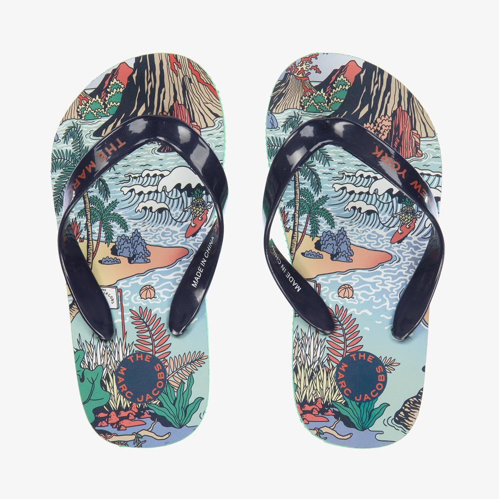 MARC JACOBS - Boys Hawaii Logo Flip Flops | Childrensalon