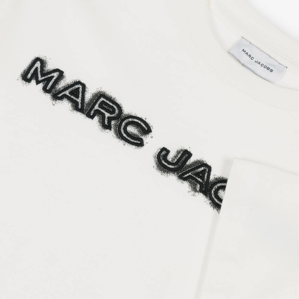 MARC JACOBS-تيشيرت قطن عاجي بشعار للأولاد | Childrensalon Outlet