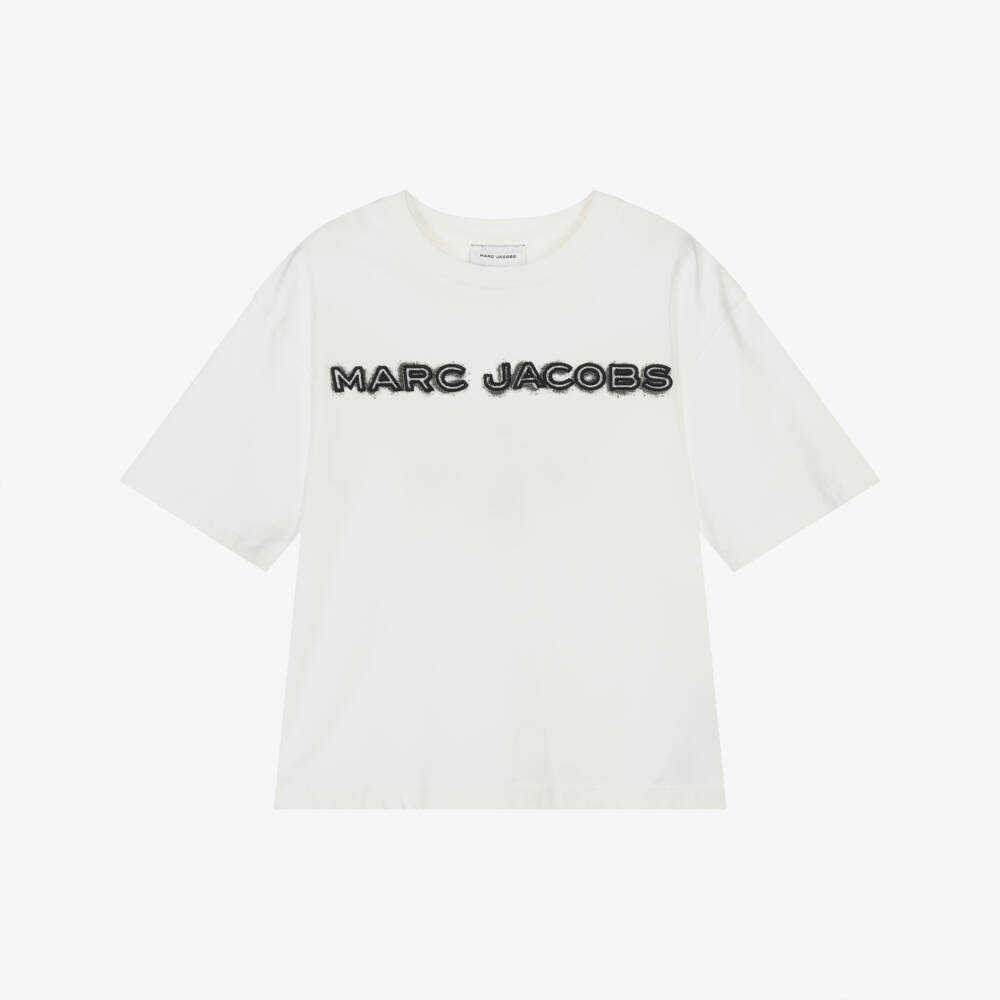MARC JACOBS-تيشيرت قطن عاجي بشعار للأولاد | Childrensalon Outlet