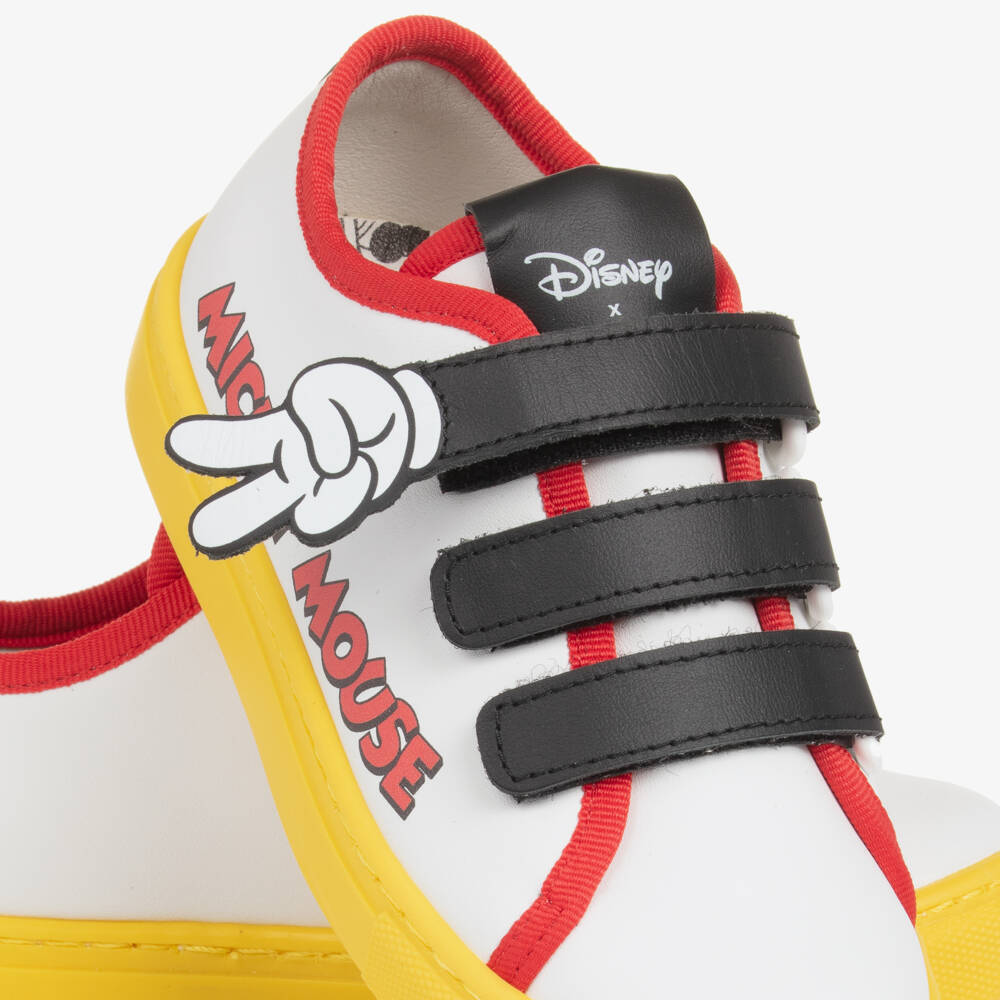 MARC JACOBS-Boys Leather Sneakers in White & Yellow | Childrensalon Outlet