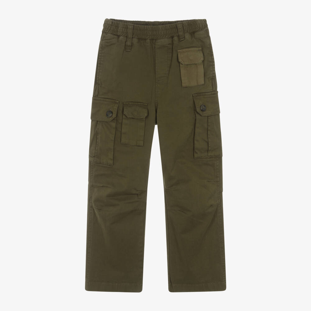 MARC JACOBS-Зеленые хлопковые брюки карго | Childrensalon Outlet