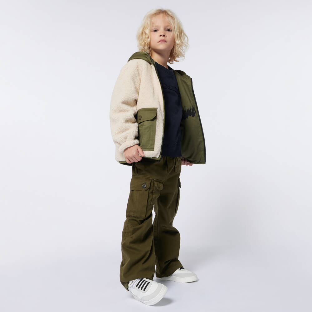 MARC JACOBS-بنطلون كارغو قطن تويل لون أخضر | Childrensalon Outlet