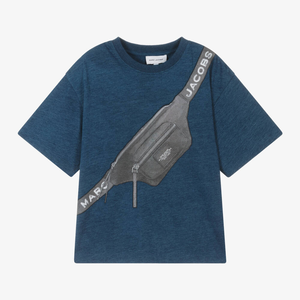 MARC JACOBS-Boys Navy Biker Belt Tee | Childrensalon Outlet