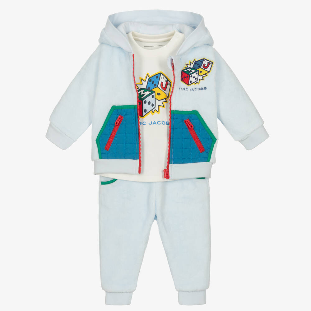 MARC JACOBS - Boys Pale Blue Fleecy Tracksuit Set | Childrensalon