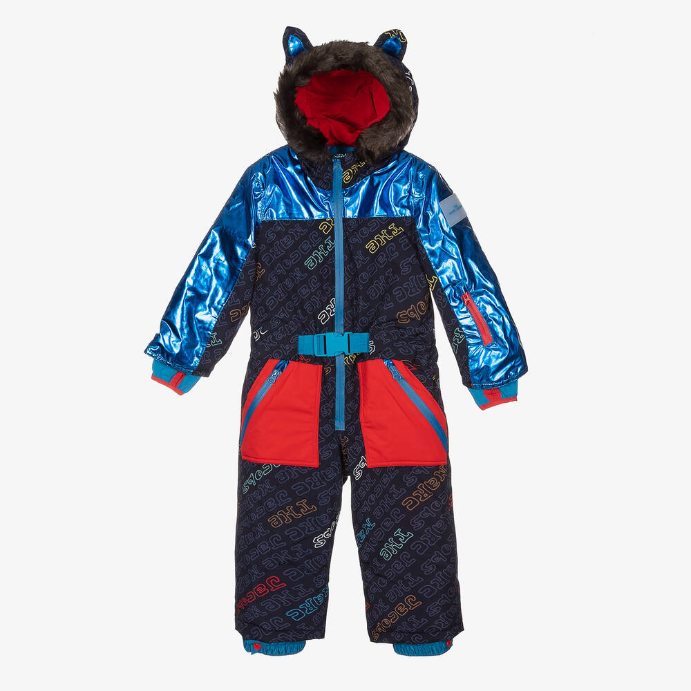 MARC JACOBS-أوفرول للثلج لون أحمر وأزرق للأولاد | Childrensalon Outlet