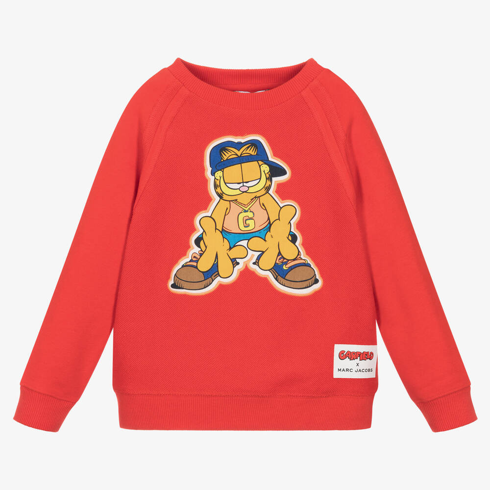 MARC JACOBS - Boys Red Garfield Sweatshirt | Childrensalon