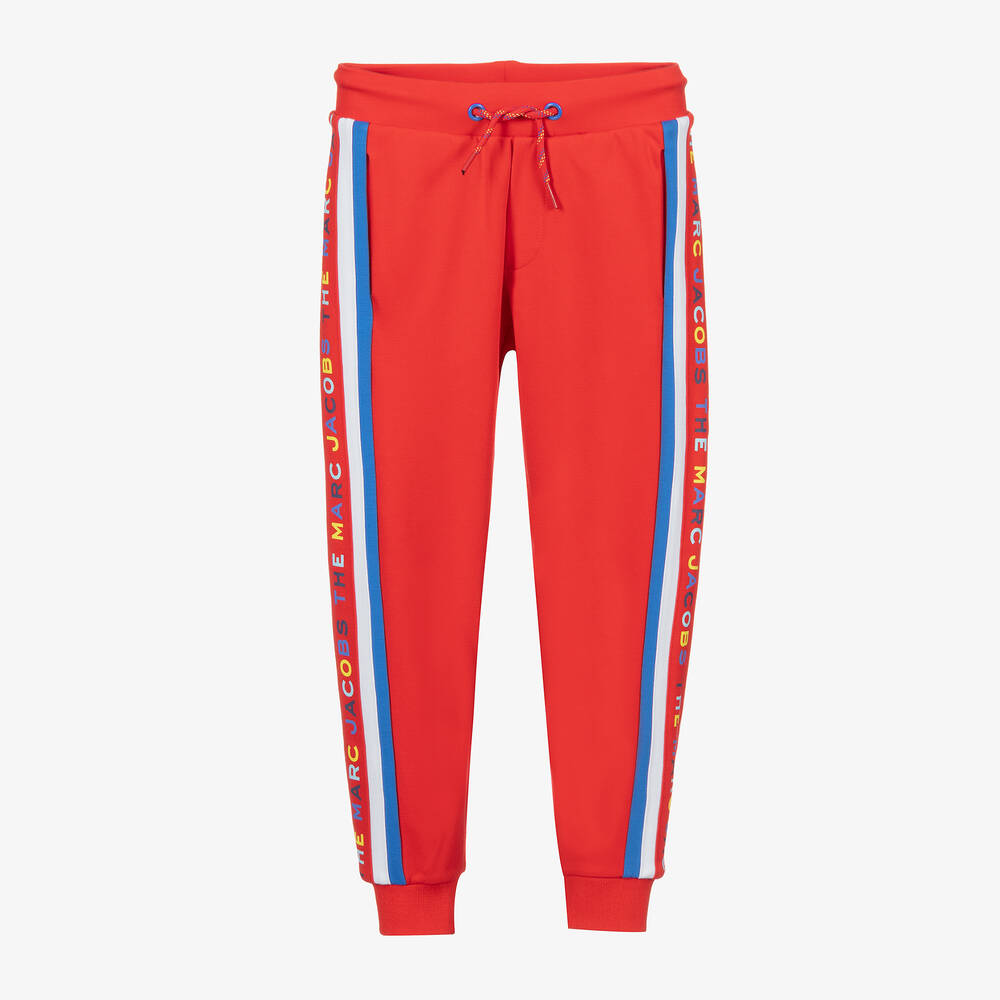 MARC JACOBS - Boys Red Viscose Logo Joggers | Childrensalon