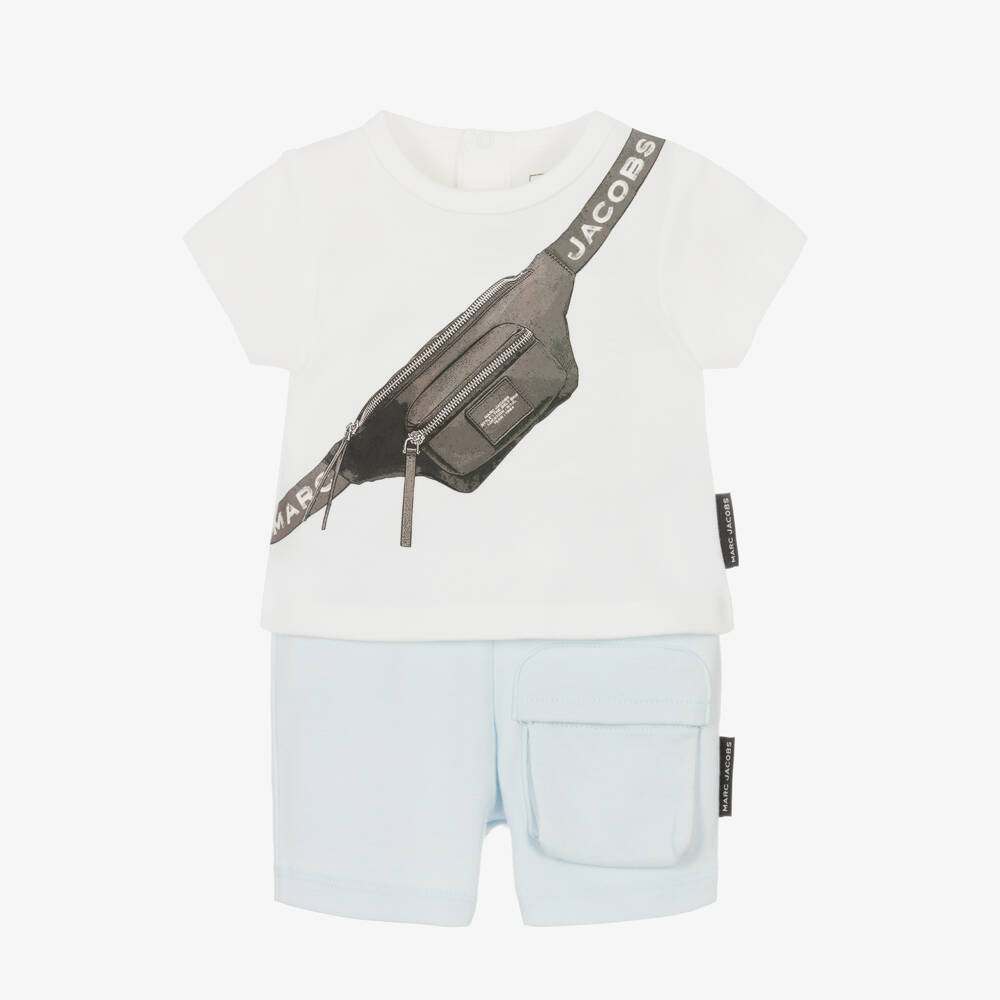 MARC JACOBS-Boys Sky-Toned Cotton Shorts Ensemble | Childrensalon Outlet