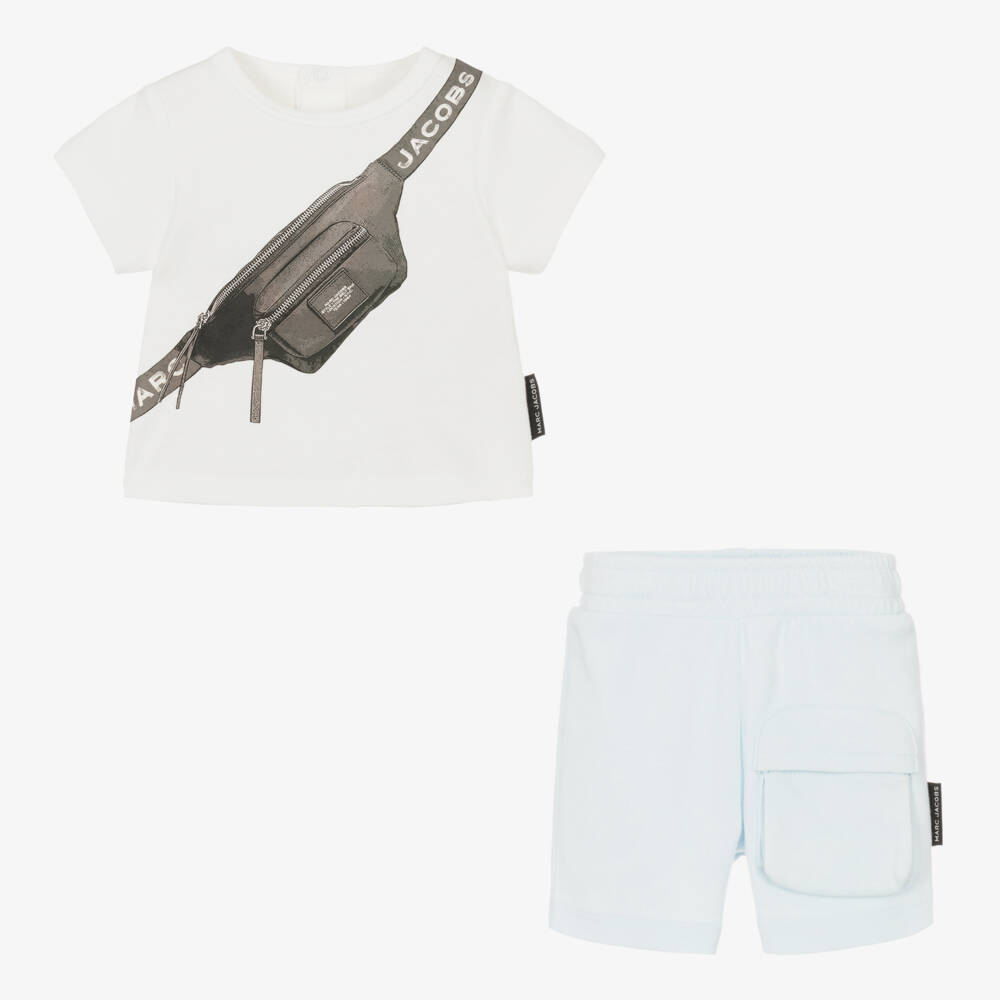 MARC JACOBS-Boys Sky-Toned Cotton Shorts Ensemble | Childrensalon Outlet
