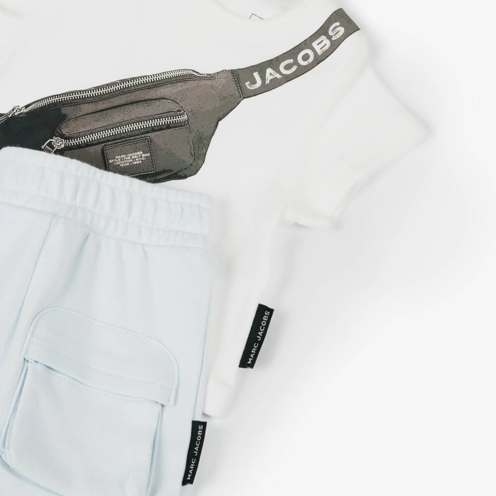 MARC JACOBS-Boys Sky-Toned Cotton Shorts Ensemble | Childrensalon Outlet