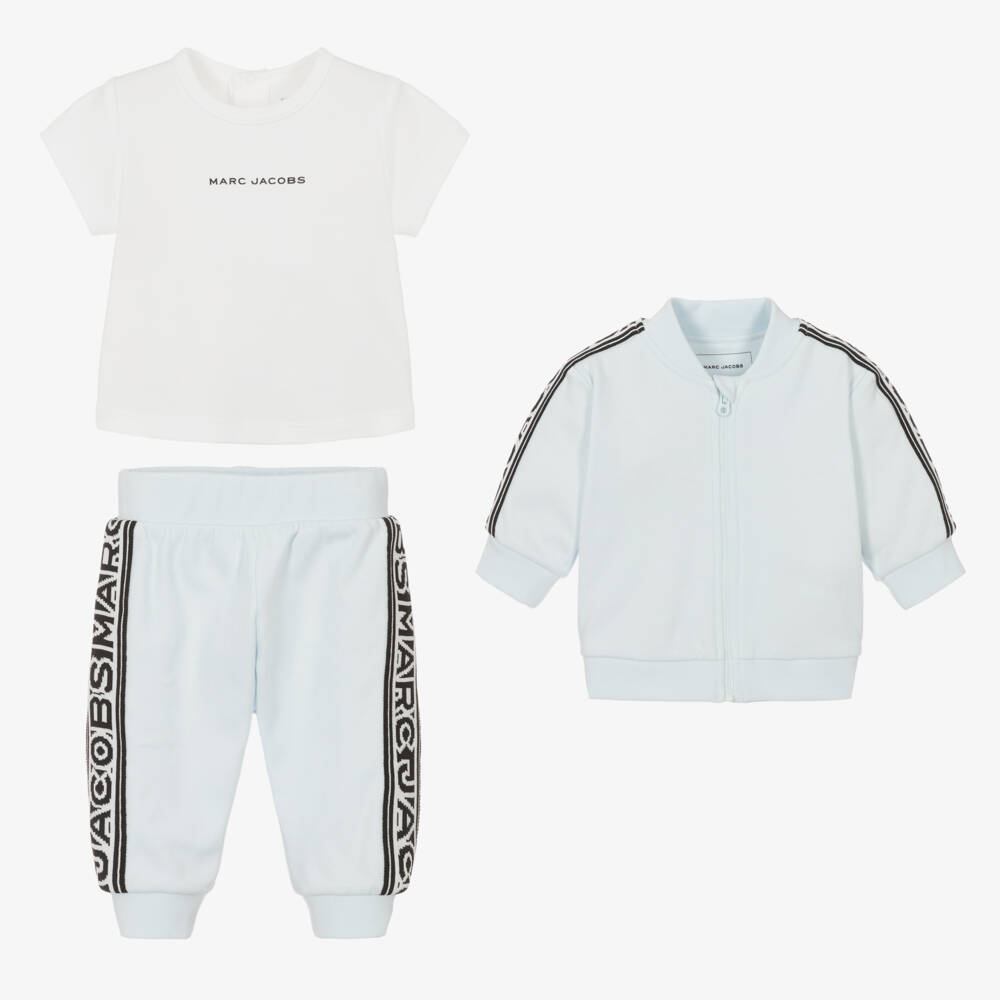 MARC JACOBS-Boys Soft Blue Branded Tracksuit Ensemble | Childrensalon Outlet