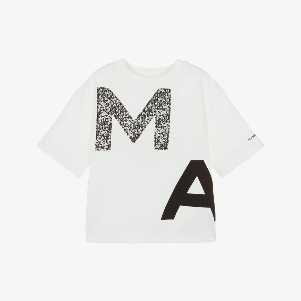 MARC JACOBS-Boys Soft Ivory Cotton Tee | Childrensalon Outlet