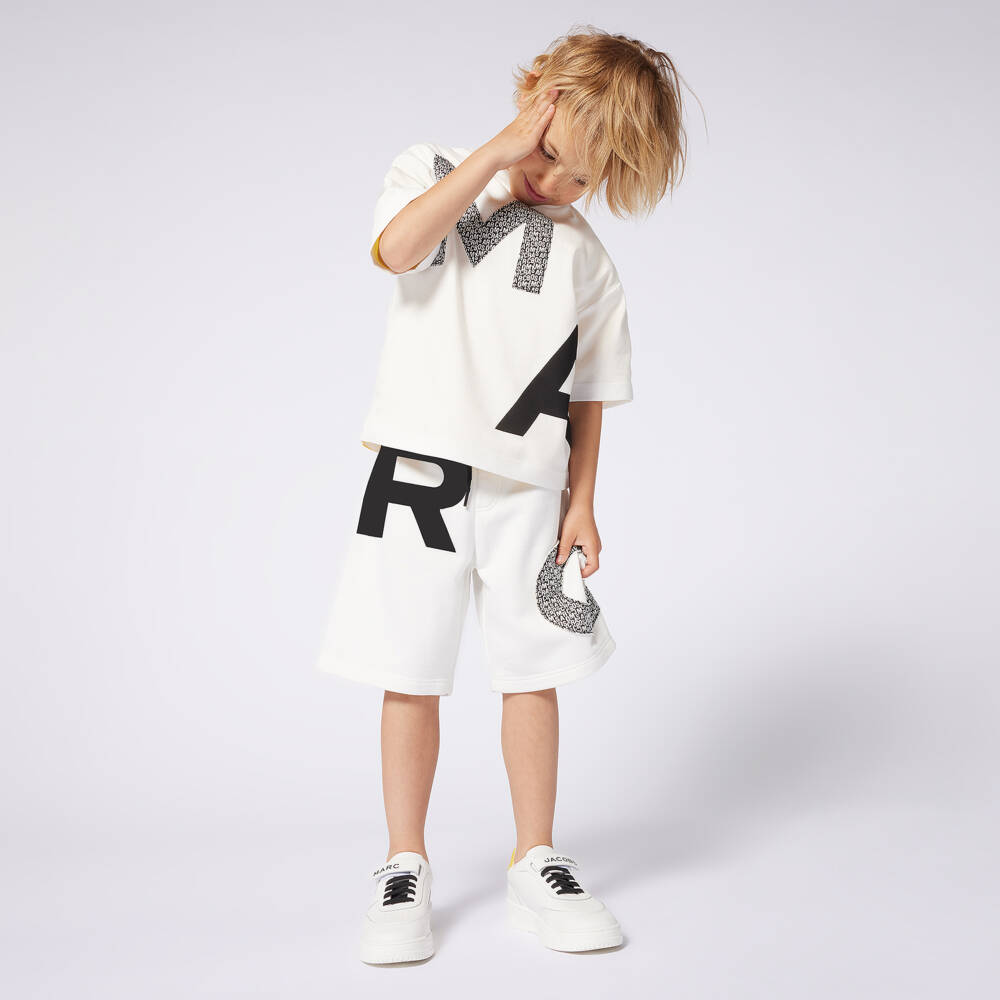 MARC JACOBS-Boys Soft Ivory Cotton Tee | Childrensalon Outlet
