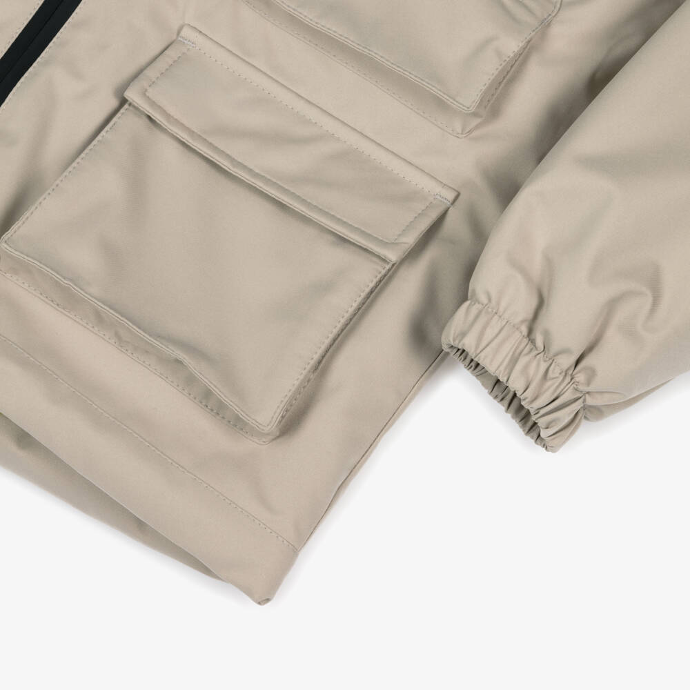 MARC JACOBS-Boys Warm Beige Hooded Jacket | Childrensalon Outlet