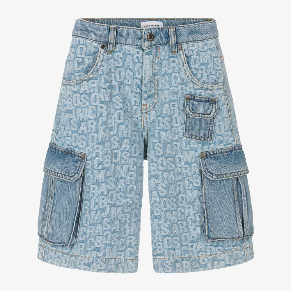 MARC JACOBS-Джинсовые шорты карго для мальчиков в выстиранном синем цвете | Childrensalon Outlet