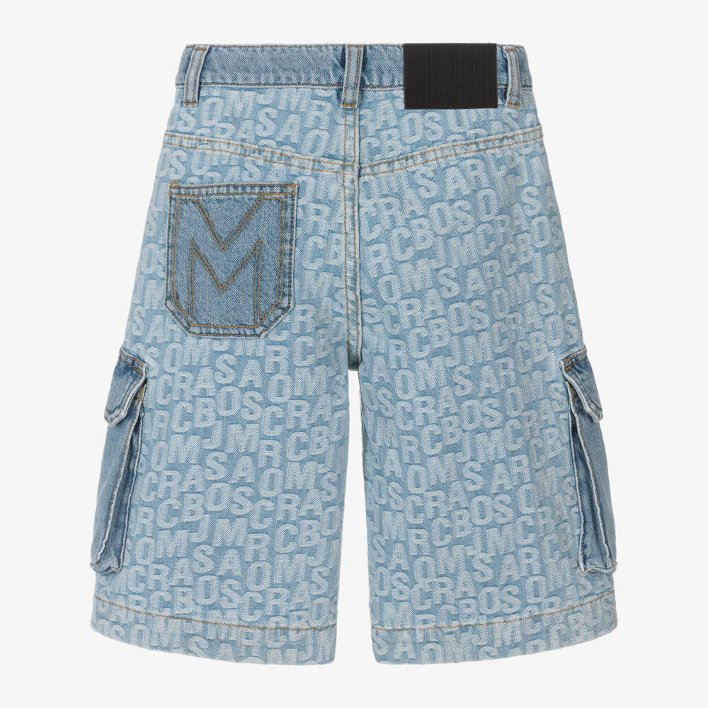 MARC JACOBS-Boys Washed Blue Cargo Denim Shorts | Childrensalon Outlet