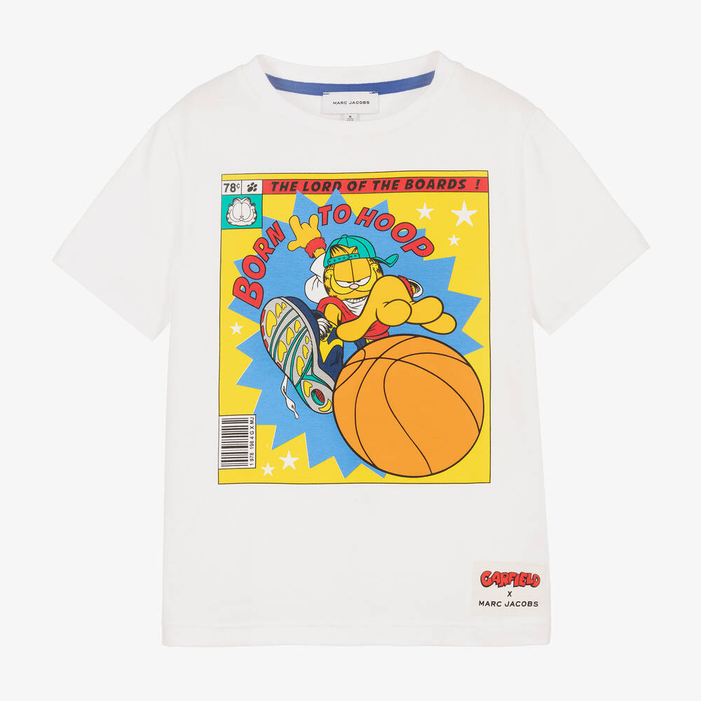 MARC JACOBS - Weißes Baseball Garfield T-Shirt | Childrensalon