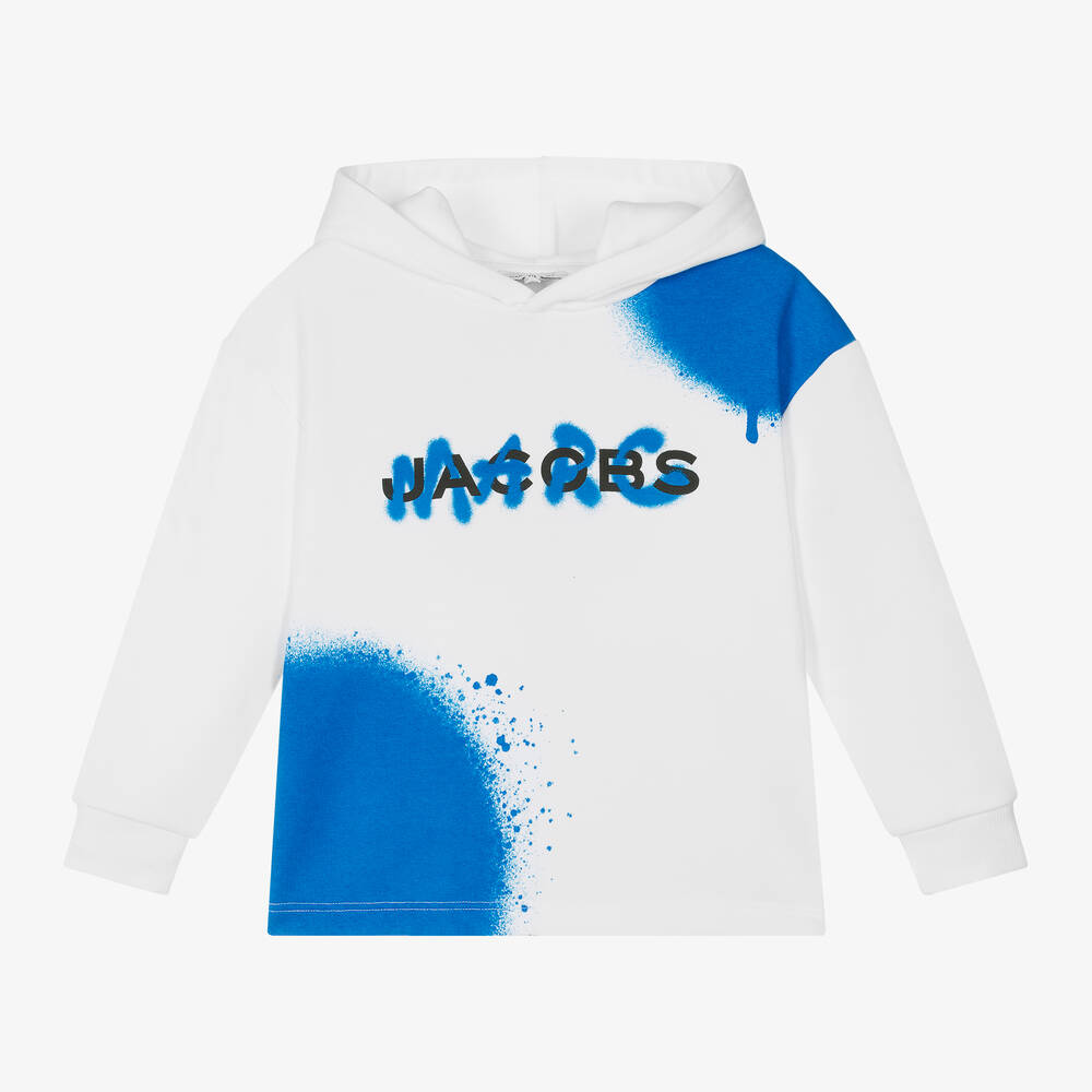MARC JACOBS-Boys White Cotton Spray Paint Hoodie | Childrensalon Outlet
